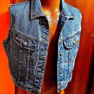 Jordache Vintage 80's Washed Denim Jean Vest - Unisex